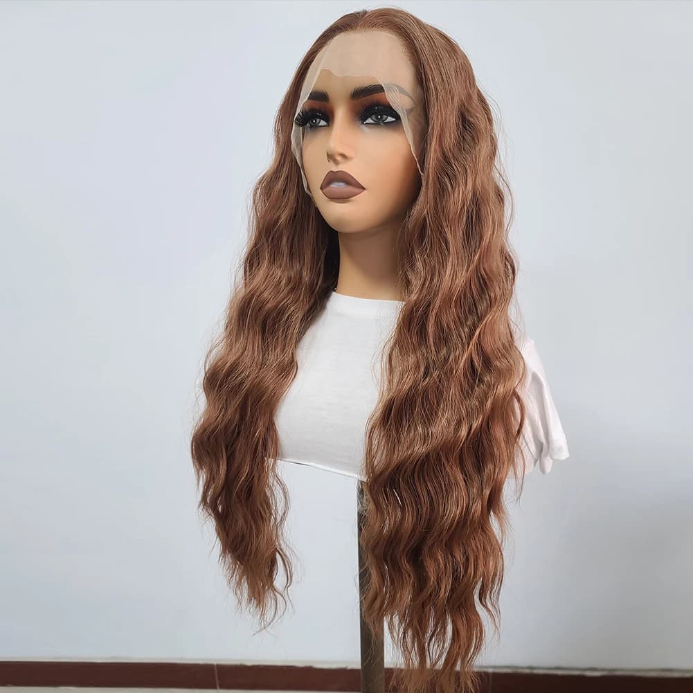 AIMEYA synthétique dentelle avant perruques pour femmes délié naturel cheveux synthétiques dentelle 