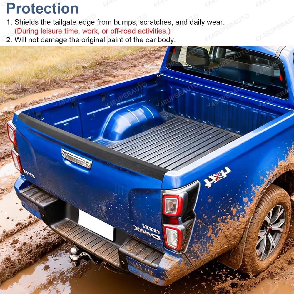 Protection de rail de hayon pour ISUZU D-MAX Dmax 2021 2022 2023, noir mat texturé, accessoire de st