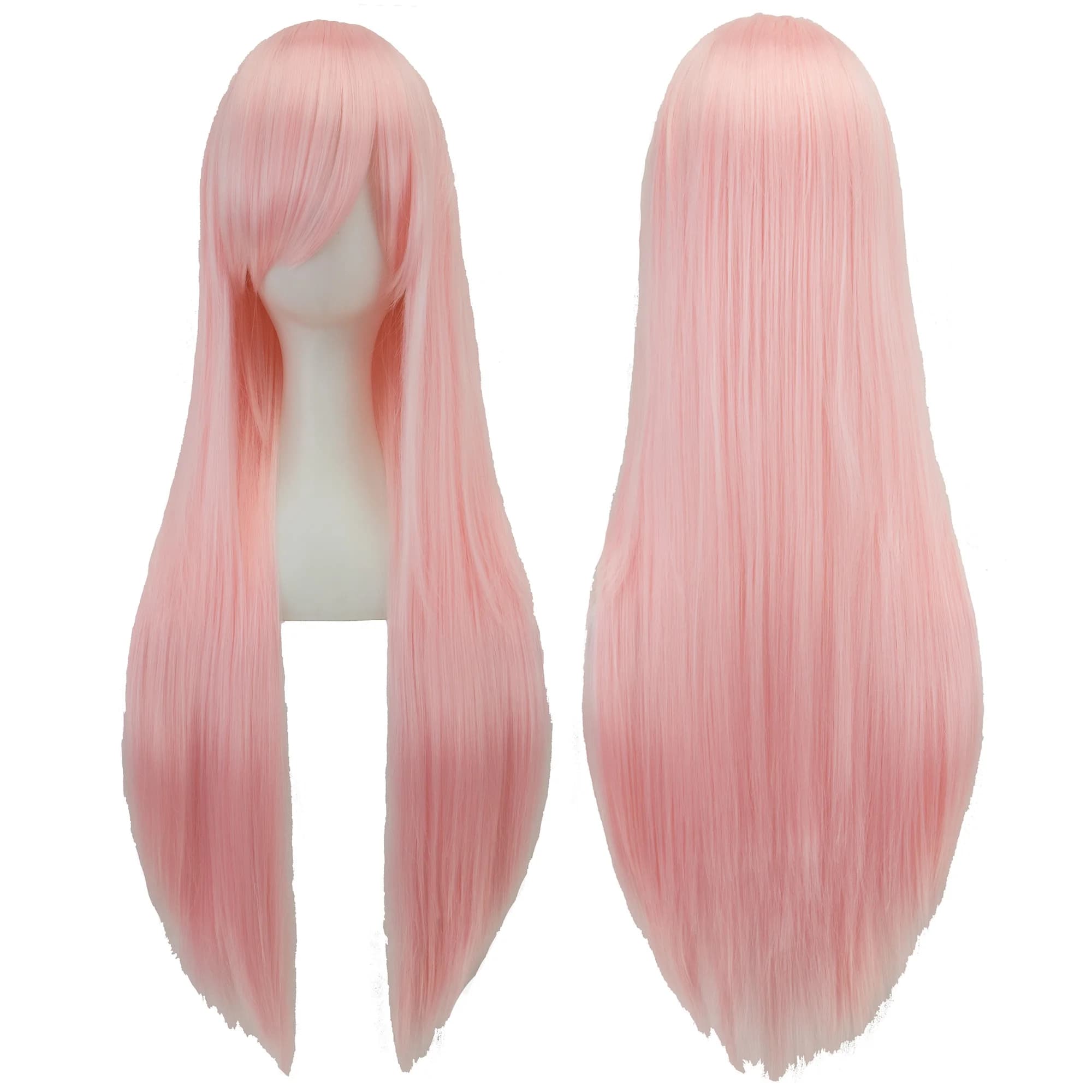 Perruque synthétique lisse rose avec frange pour Anime Hinagiku Katsura Cosplay Megurine Luka, perru
