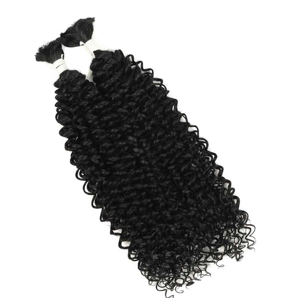 2 pièces de tresses synthétiques bouclées crépues de 30 pouces, cheveux en vrac, fibre organique, sa