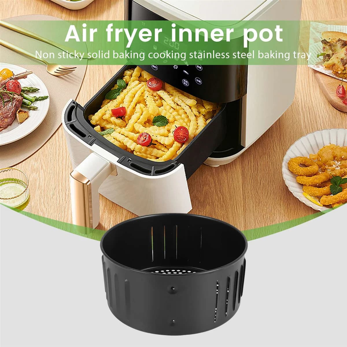Mir de remplacement pour friteuse à air, antiadhésif, robuste, rôtissage, cuisson, acier inoxydable,