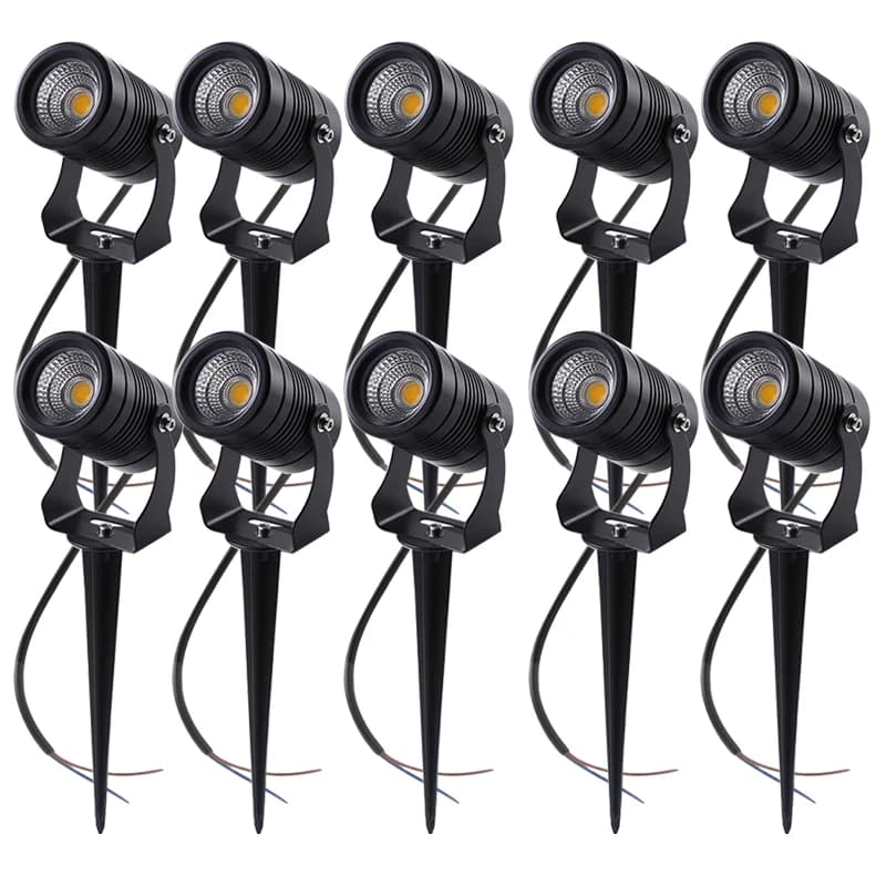 10 pièces LED lumières de jardin extérieur LED étanche pelouse lampe 220V110V 5W7W paysage Spike amp