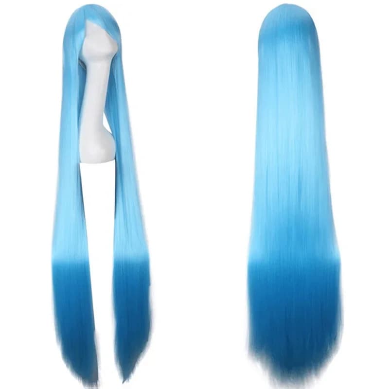 Perruque synthétique longue et lisse pour femmes, perruque universelle de Cosplay de dessin animé, p