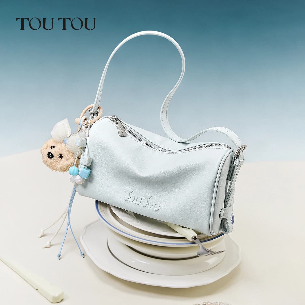 TOUTOU Nouveau sac cylindrique marron - Sac grande capacité, sac Boston style épaule/bandoulière, id