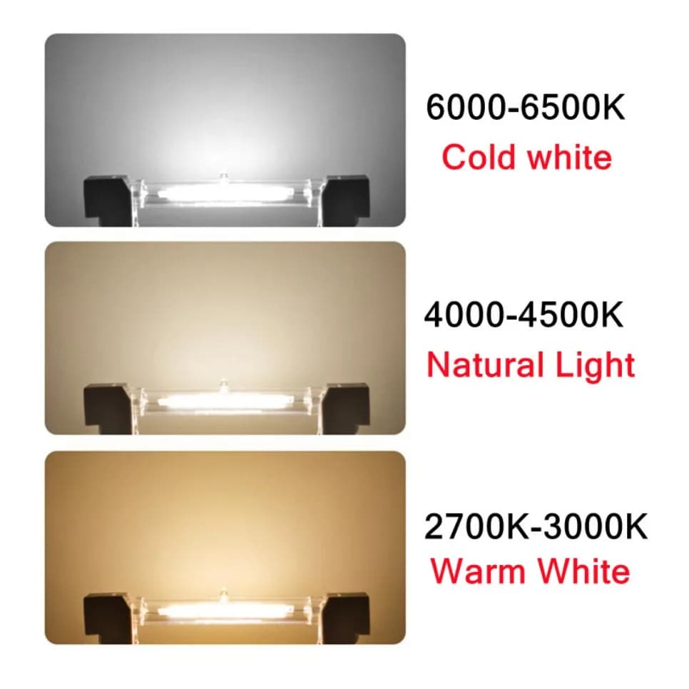 Ampoule LED R7S COB, 78MM 118MM 189MM AC110V 220V 230V 240V, remplacement de lampe halogène J78 J118