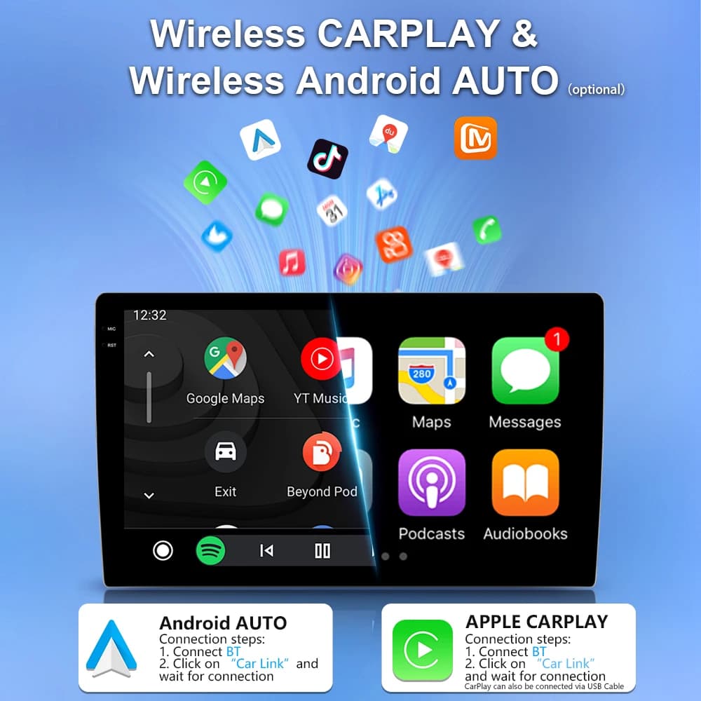 Autoradio Stéréo Android pour Volkswagen, Lecteur de Limitation existent, GPS, Carplay, 4G, BT, Wifi