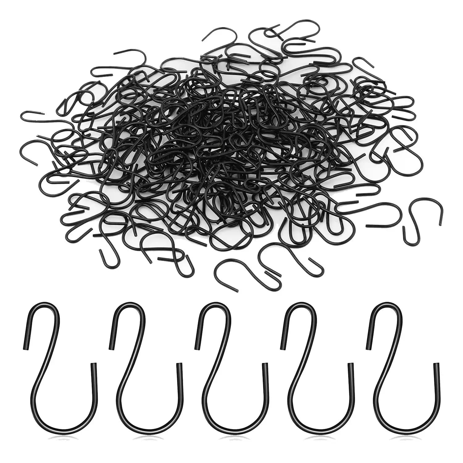 Mini crochet décoratif en forme de S, petit crochet en forme de S, métal, artisanat, noir, 1 po, 120