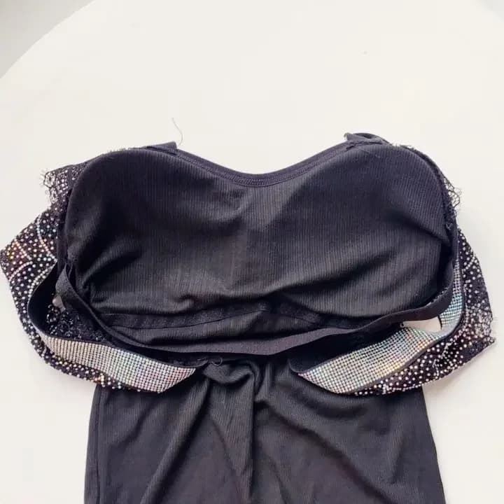 Débardeur rembourré sans manches pour femme, bling-bling, pierres précieuses, bling-bling, top sexy