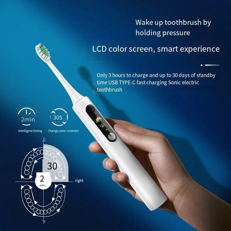 SOOENJOY brosse à dents électrique sonique écran LCD intelligent brosse à dents sonique Mode bricola