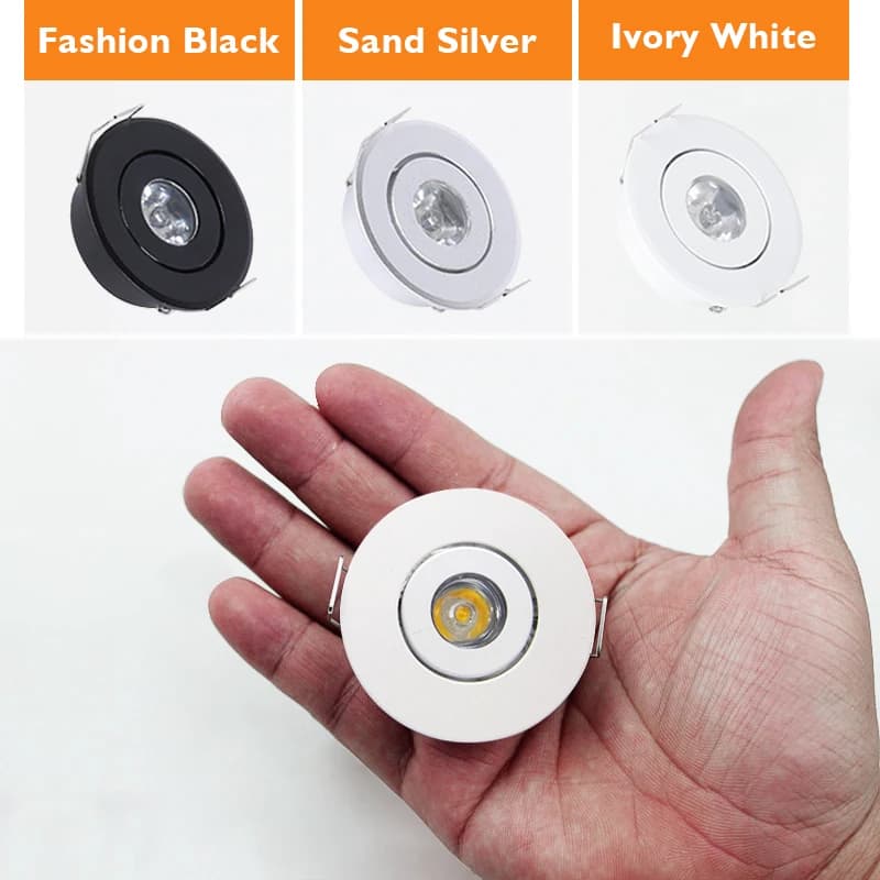 6 pièces Led Mini vers le bas lumière 3W 1W Dimmable Spot lumières encastrées AC85-265V plafonnier e