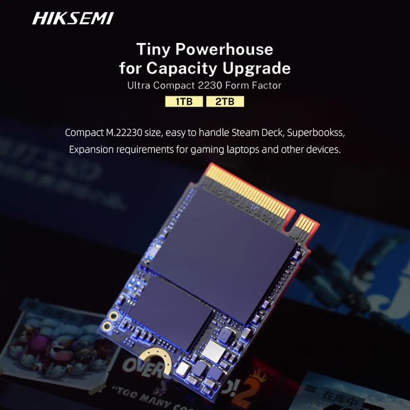 HIKSEMI 1 to 2 to M.2 SSD 2230 NVMe PCIe Gen 4x4 SSD pour Steam Deck ROG FLOWZ13 Surface ProX ordina