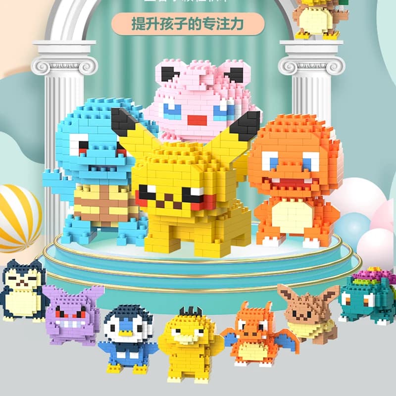Blocs de construction Pokémon Gengar, personnage de dessin animé, modèle Pikachu Charizard, cadeaux 