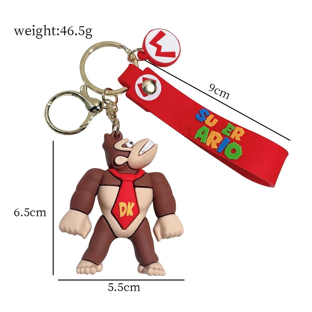 Super Mario porte-clés Mario Bros Luigi crapaud Yoshi Bowser figurine modèle accessoiresPVC dessin a