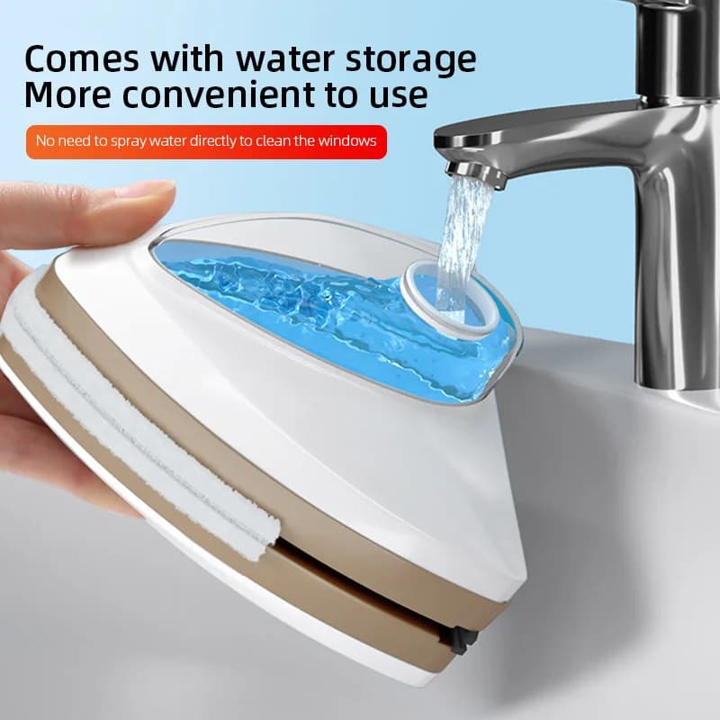 Brosse de nettoyage de vitres magnétique Double face, essuie-glace à décharge d'eau automatique, bro
