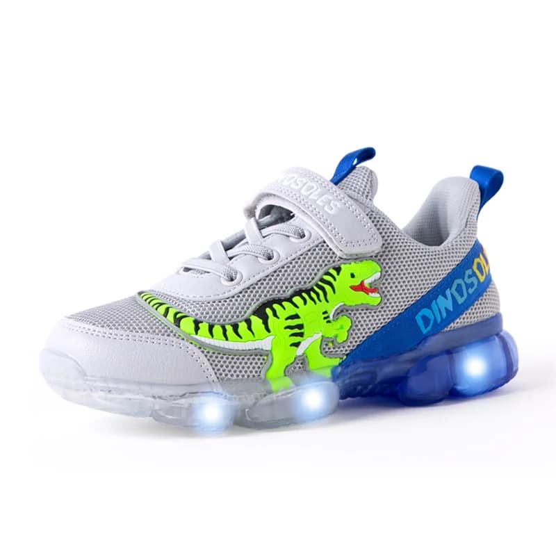 EXDINO T-REX LED 2-9Y garçons printemps automne maille chaussures de Tennis brillant enfants enfants