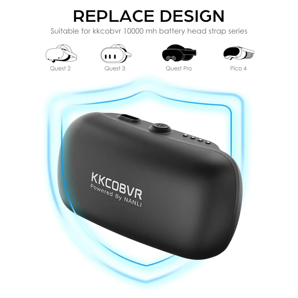 Batterie de sangle de tête noire KKCOBVR P2, adaptée à KKCOBVR Q3PRO, O2, P4, Q2PRO et autres séries