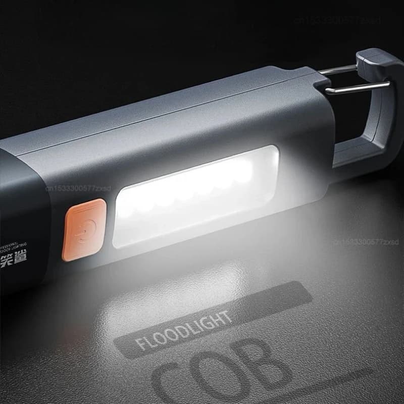 Lampe de poche d'extérieur, lumière forte portable, mise au point variable avec projecteur, lumières