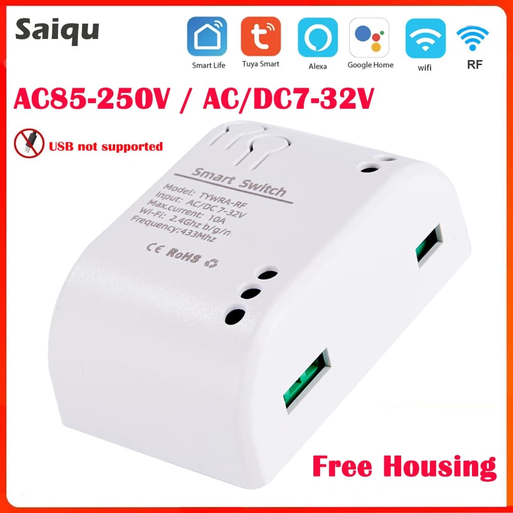 Alexa commutateur intelligent Tuya maison intelligente 1CH 10A sans fil Wifi commutateur relais Modu