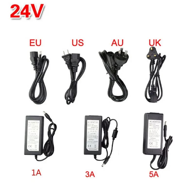 Adaptateur d'alimentation LED DC 5V 12V 24V, transformateur de lumière 1A / 2A / 3A / 5A / 6A / 8A /