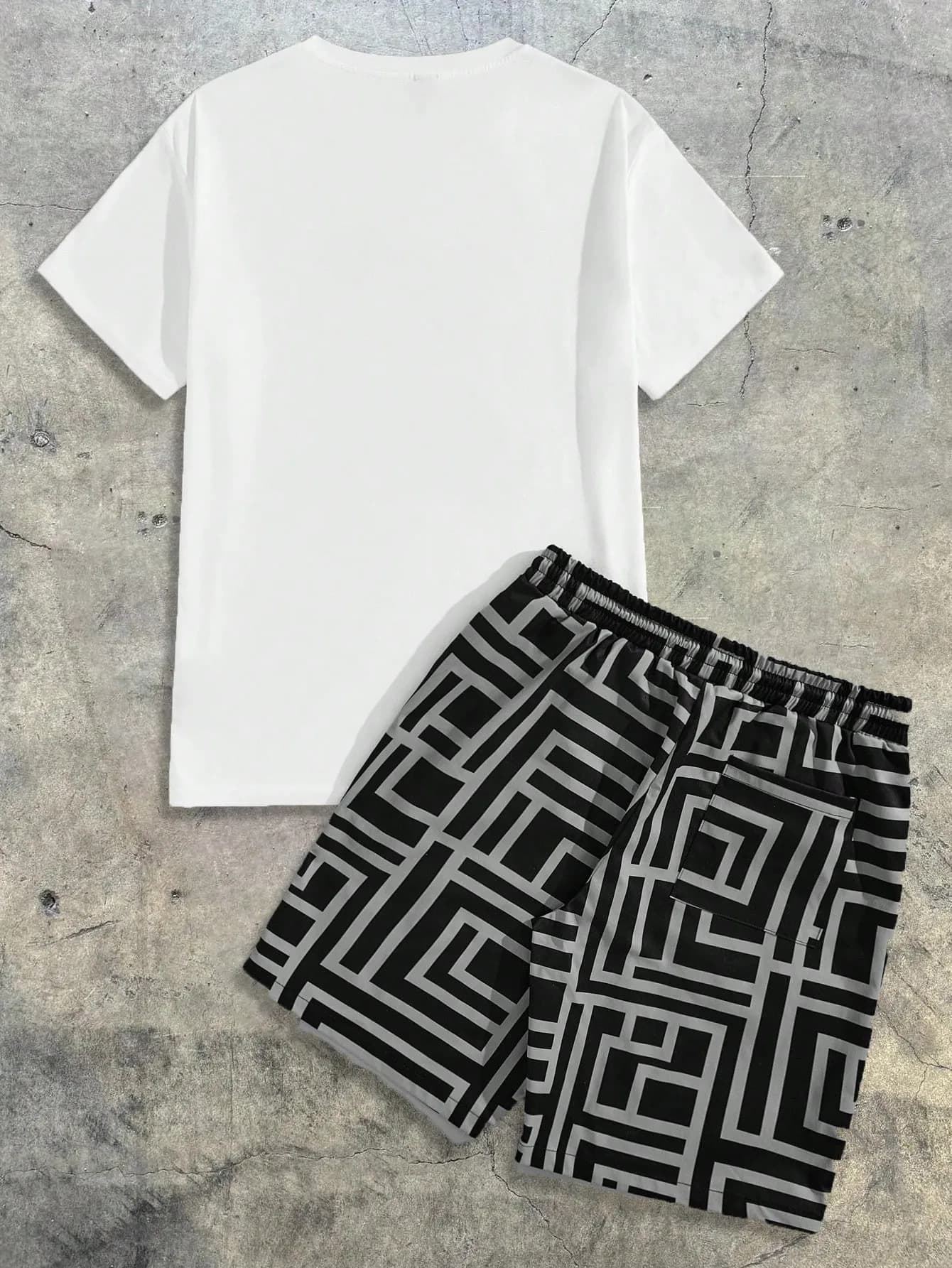 Ensemble short et t-shirt à manches courtes pour homme, imprimé ours, respirant, léger, décontracté 