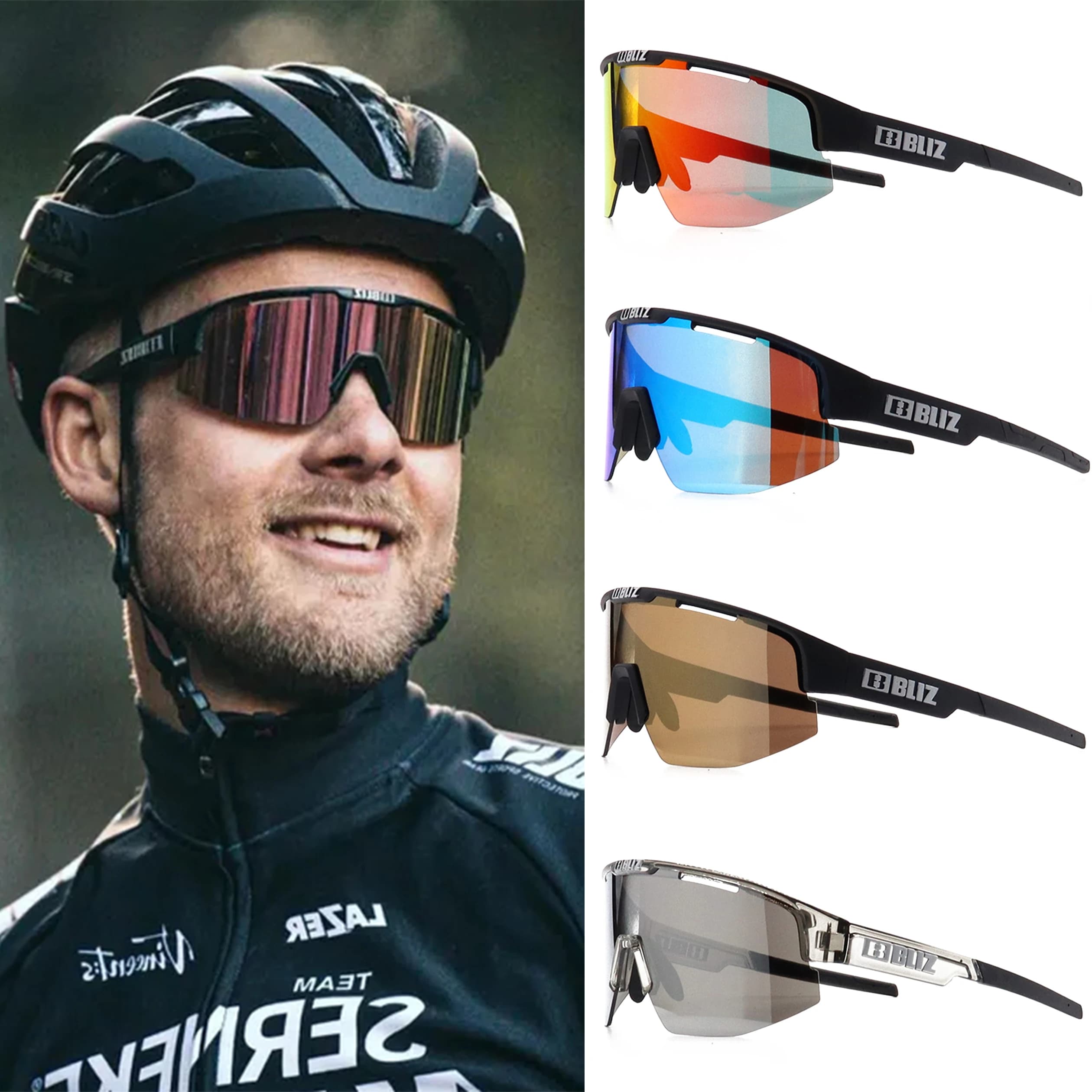 Lunettes de cyclisme B BLIZ Matrix UV400 MTB, lunettes de vélo de montagne anti-vent, lunettes polar
