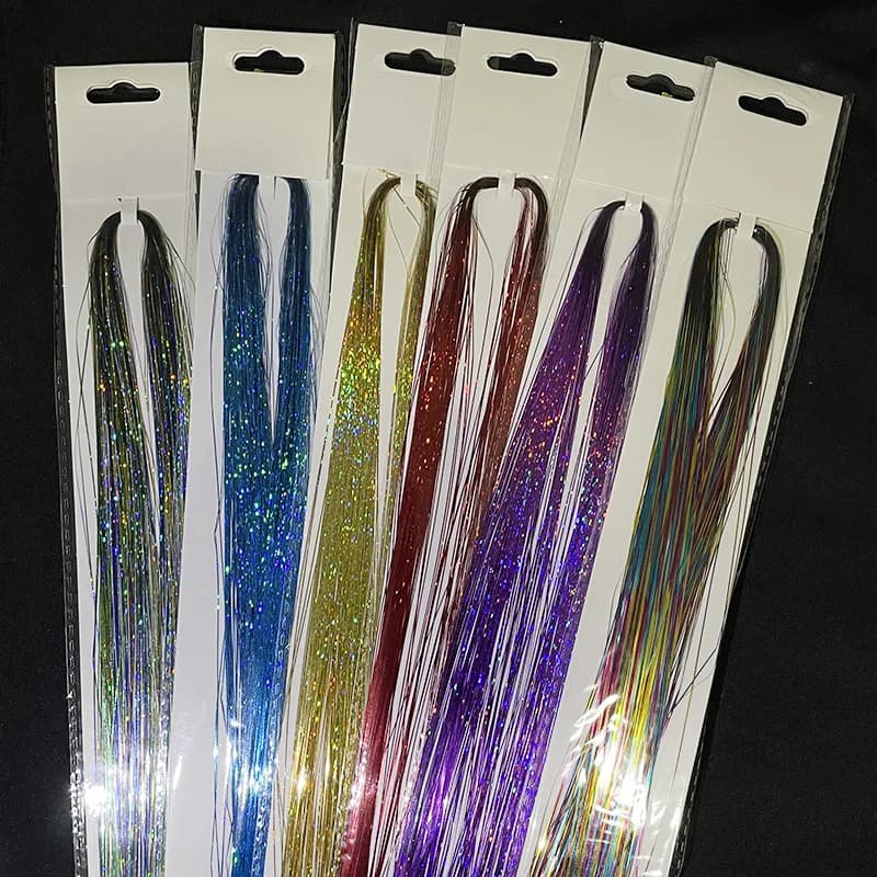 Guirlandes synthétiques scintillantes, brins colorés arc-en-ciel, couvre-chef pour filles, nœuds de 