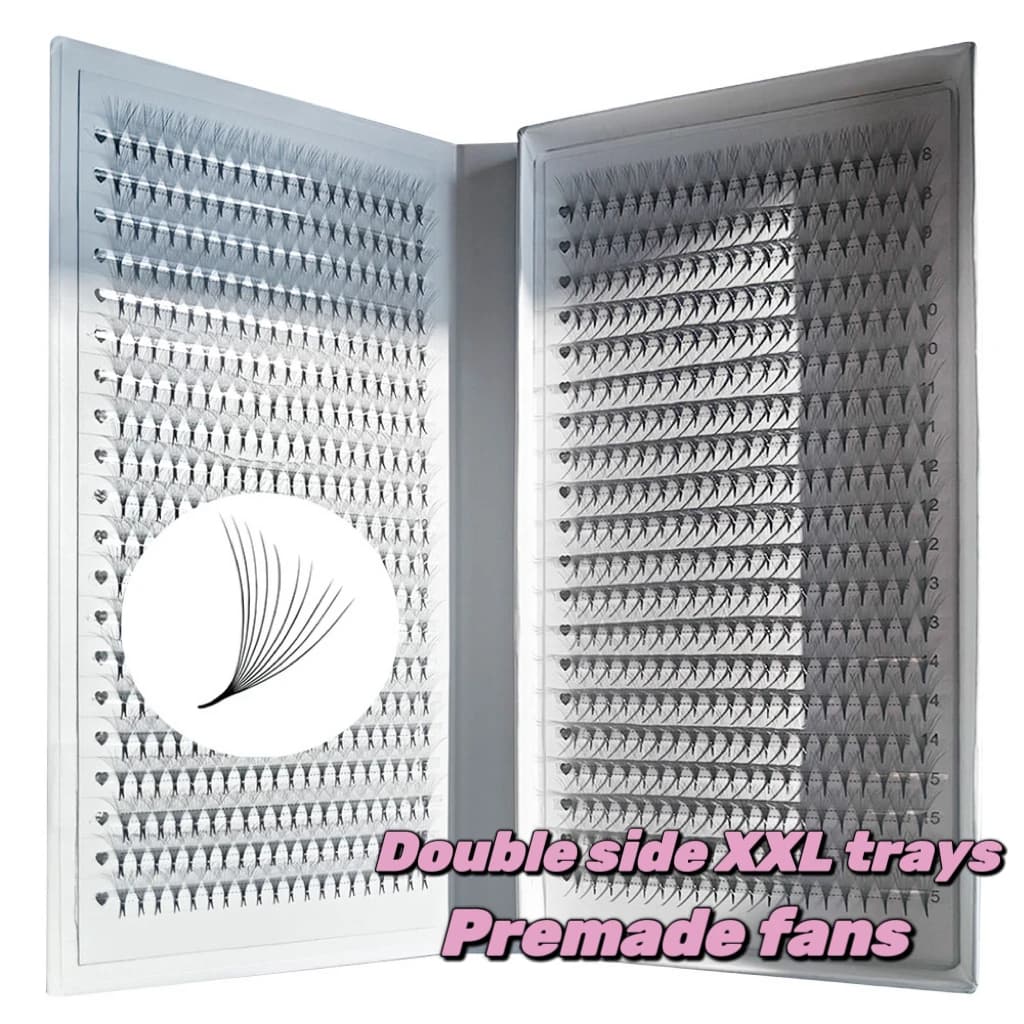 Gérmédia escalPBT Hybrid Pro Made Volume Eyelash Fan, 40Line, 2D-14D Mixed, 1600, Tige pointue, Raci
