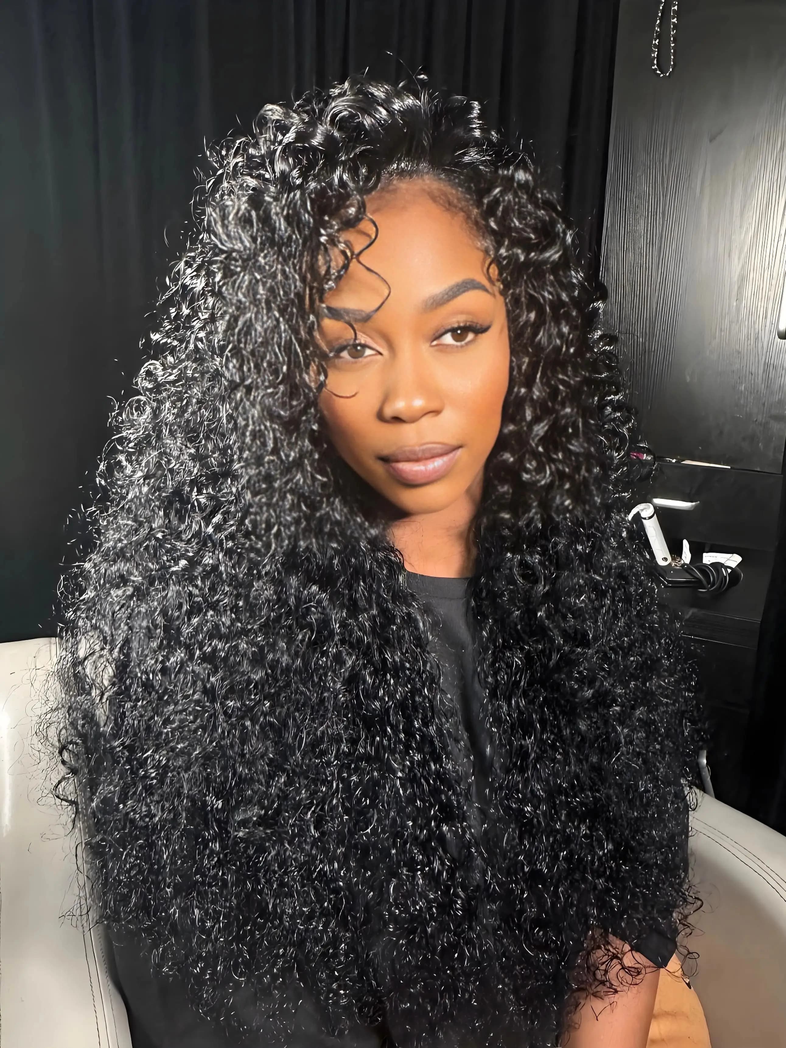 40 46 pouces vague profonde 13x6 13x4 dentelle avant perruque de cheveux humains 250% Remy Curl 360 
