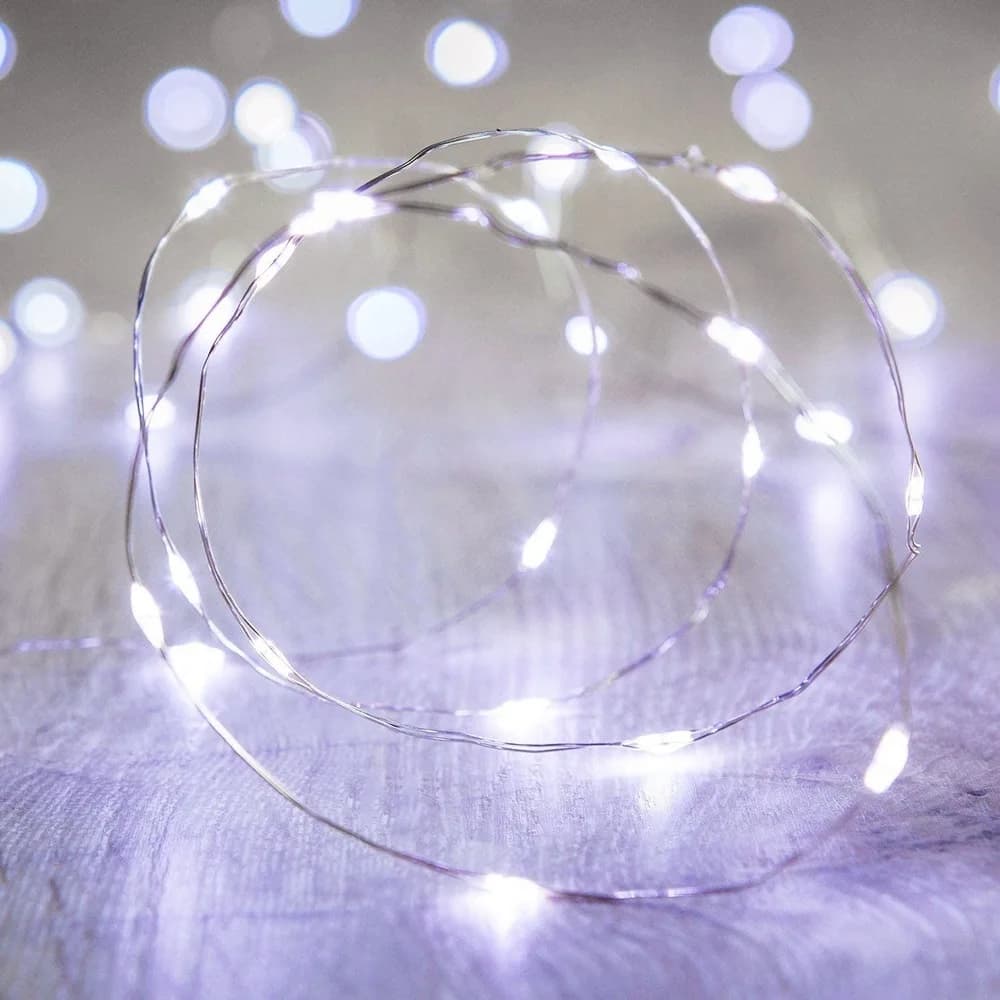 Guirlande lumineuse LED USB de 30 mètres, fil de cuivre et d'argent, guirlande lumineuse féerique ét