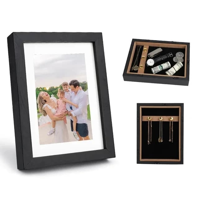 Cadre photo multifonction avec compartiment secret dissimulé, boîte de rangement discrète pour cache