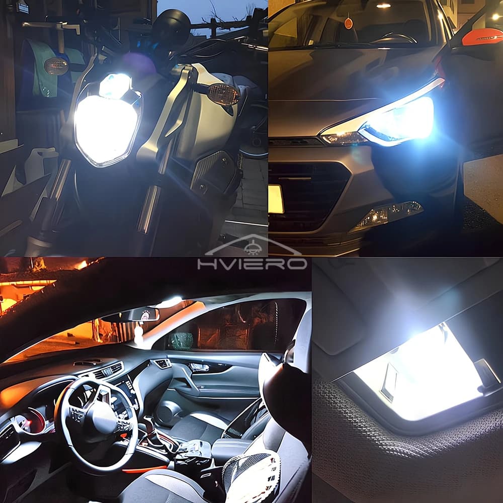 Ampoules LED Cob en verre pour voiture, 10 pièces, W5W 194 T10, lampe de plaque d'immatriculation, d