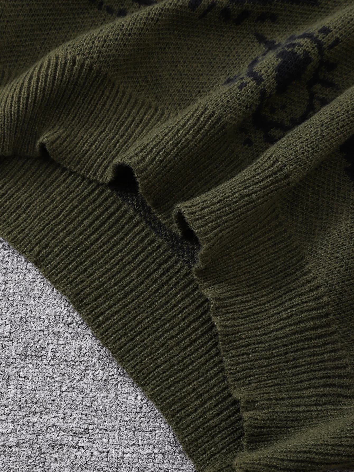 Nouveau populaire automne et hiver oeil abstrait motif Jacquard pull pull décontracté col rond trico