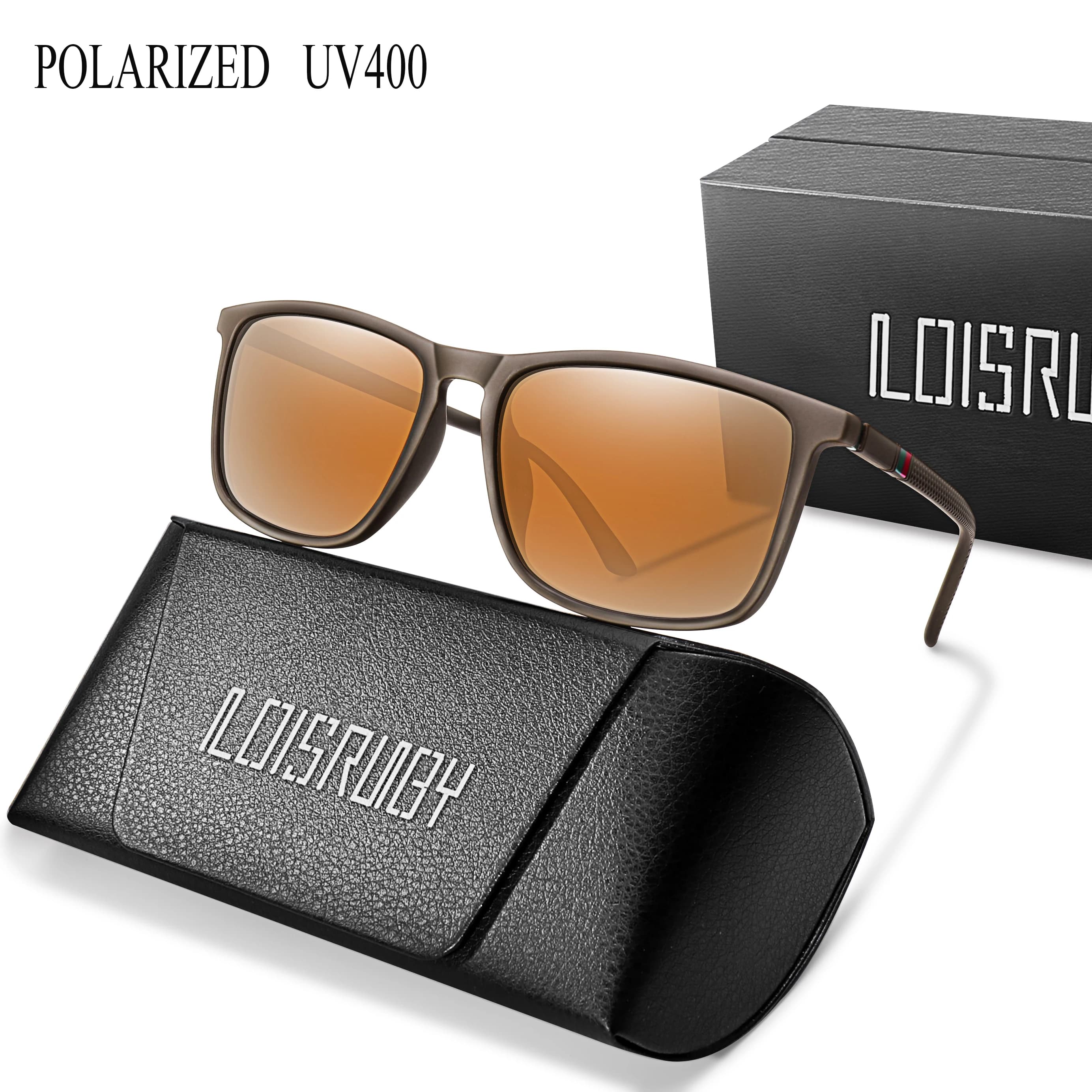 Lunettes de soleil de luxe carrées Vintage polarisées coupe-vent pour cyclisme, UV400, pour hommes e