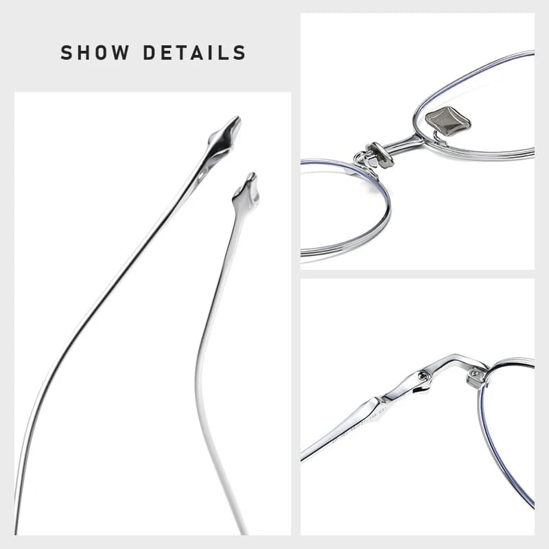 YIMARUILI Rétro Rond Titane Lunettes Cadre Hommes et Femmes Personnalisé Mode Lunettes Optiques cont