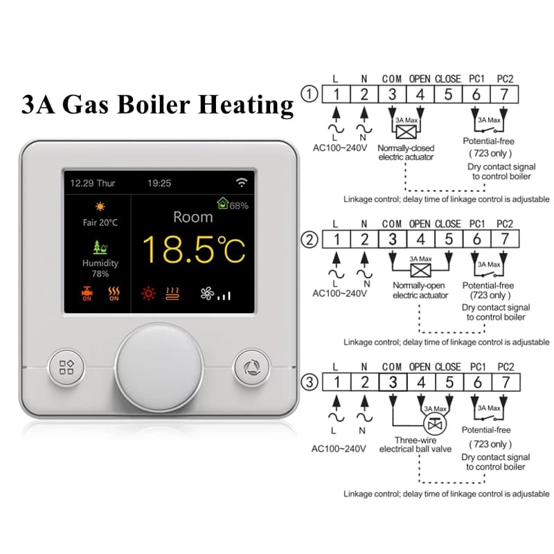 Thermostat WiFi intelligent pour eau/chauffage électrique au sol, chaudière à gaz, régulateur de tem