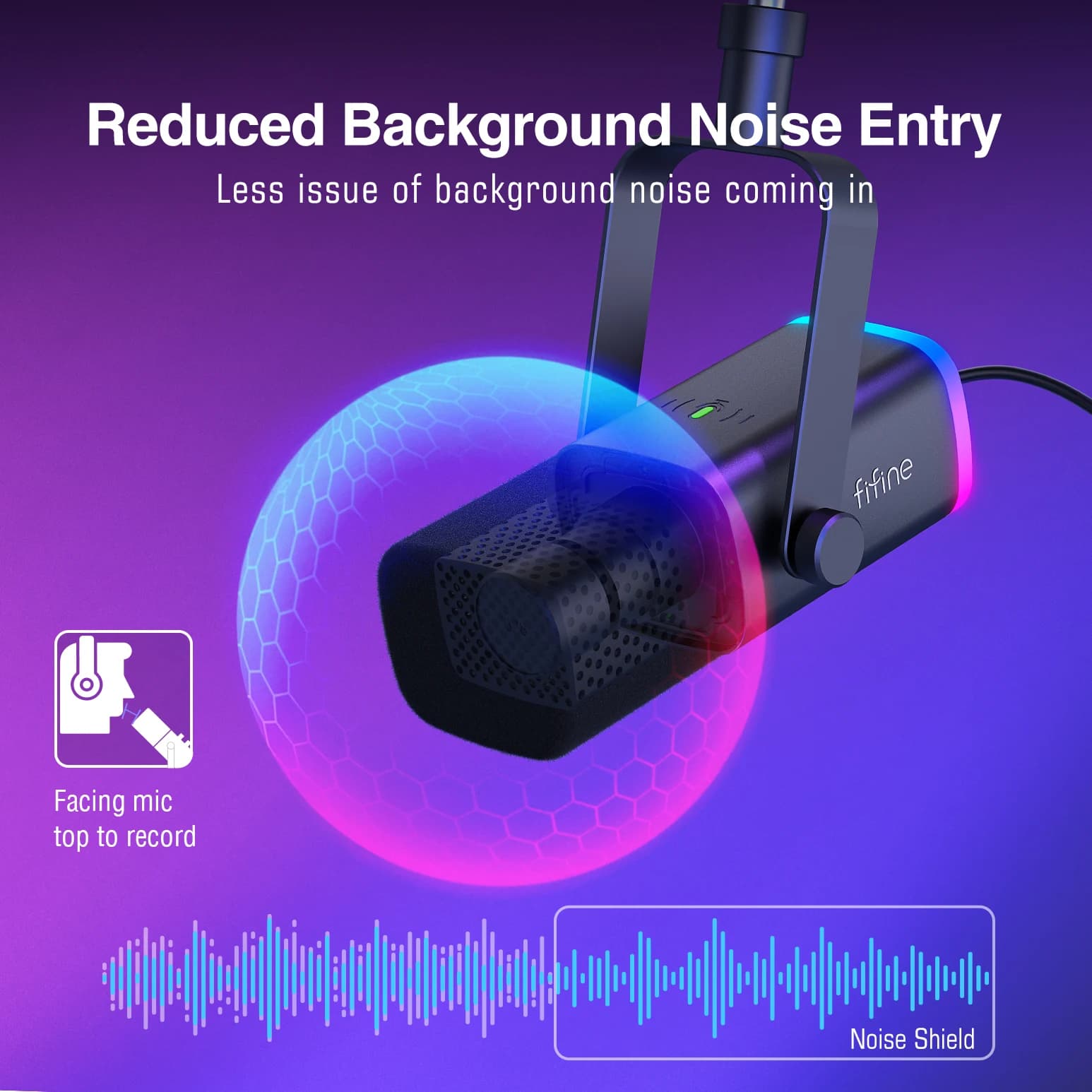 Kit de microphone de jeu FIFINE XLR/USB avec prise casque/muet/rvb/support de bras, ensemble de micr