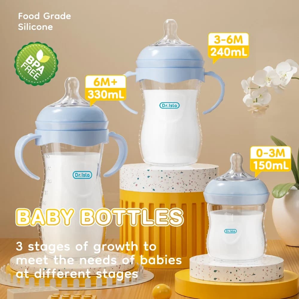 Bouteille PP pour bébé 150/240/330ML, biberon pour nouveau-né avec poignée, biberon pour lait, fourn