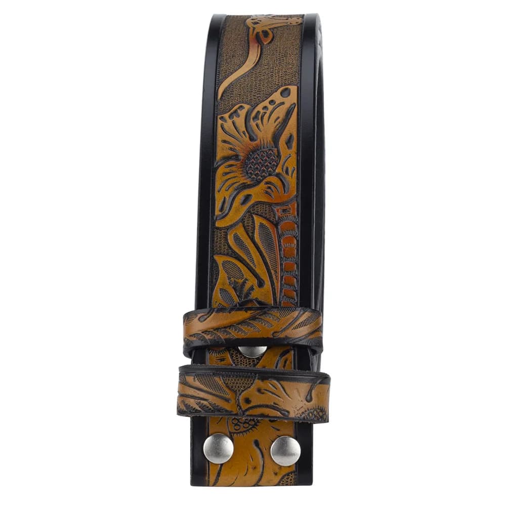 Ceinture en cuir véritable pour homme, peau de vache Tang, motif aigle de vache, ceinture Western Co