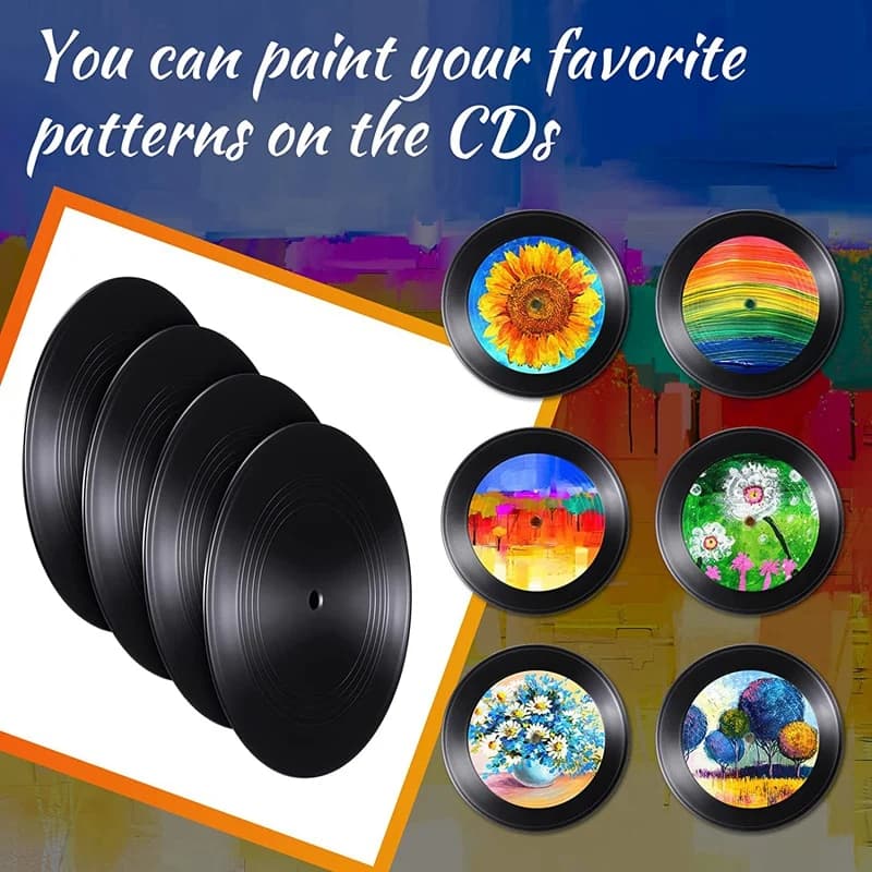 /05/2019 vinyles vierges pour décoration de chambre, décor mural CD, faux disques noirs, 7 pouces, 1