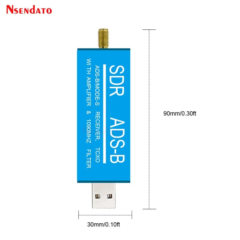 Récepteur TV SDR USB RTL2832U ADS-B Mode-S avec amplificateur RF intégré, filtre passe-bande 1090 MH