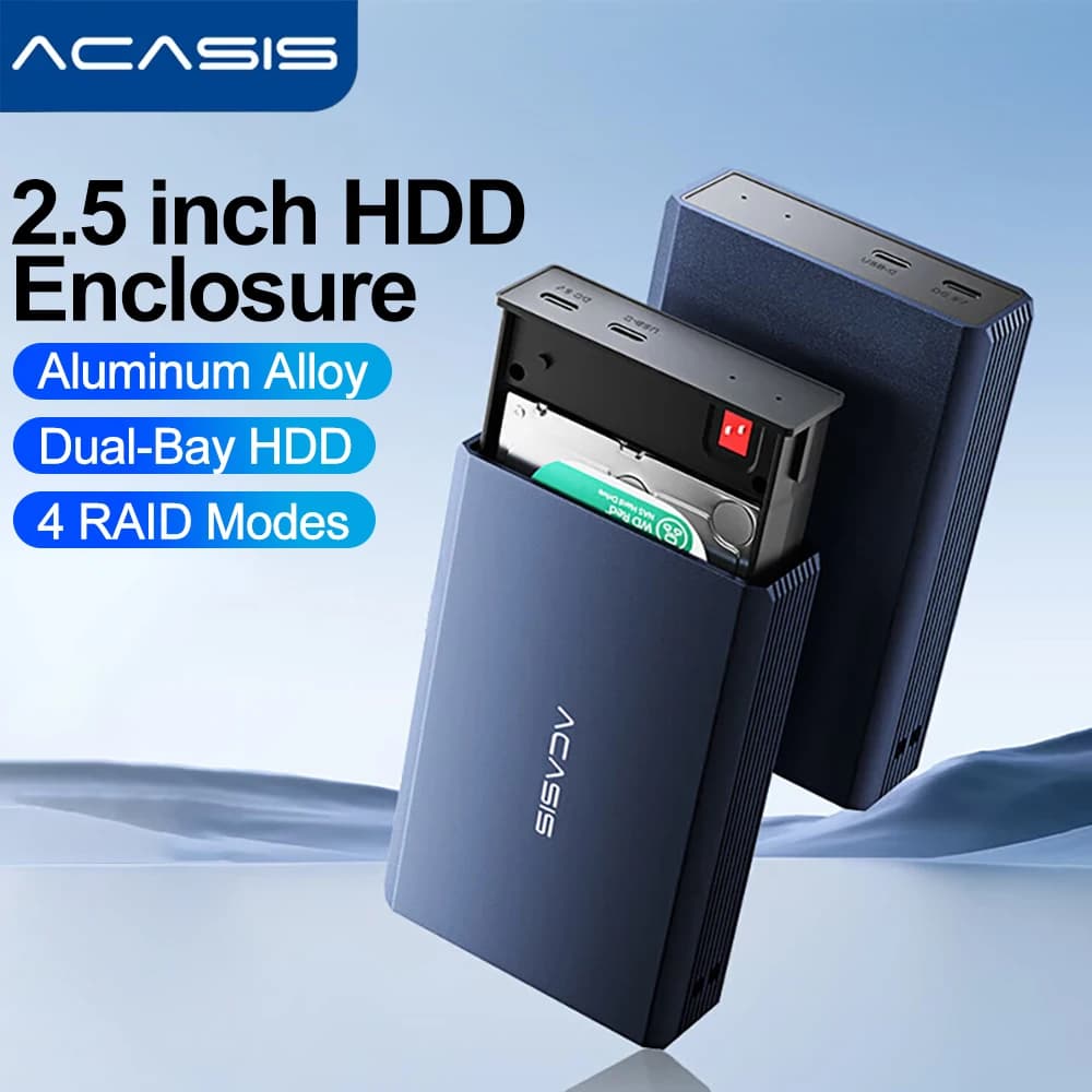 Acasis touristo-bay-Boîtier de disque dur externe HDD SSD, RAID Array Type C, 2.5 pouces, 2.5 pouces