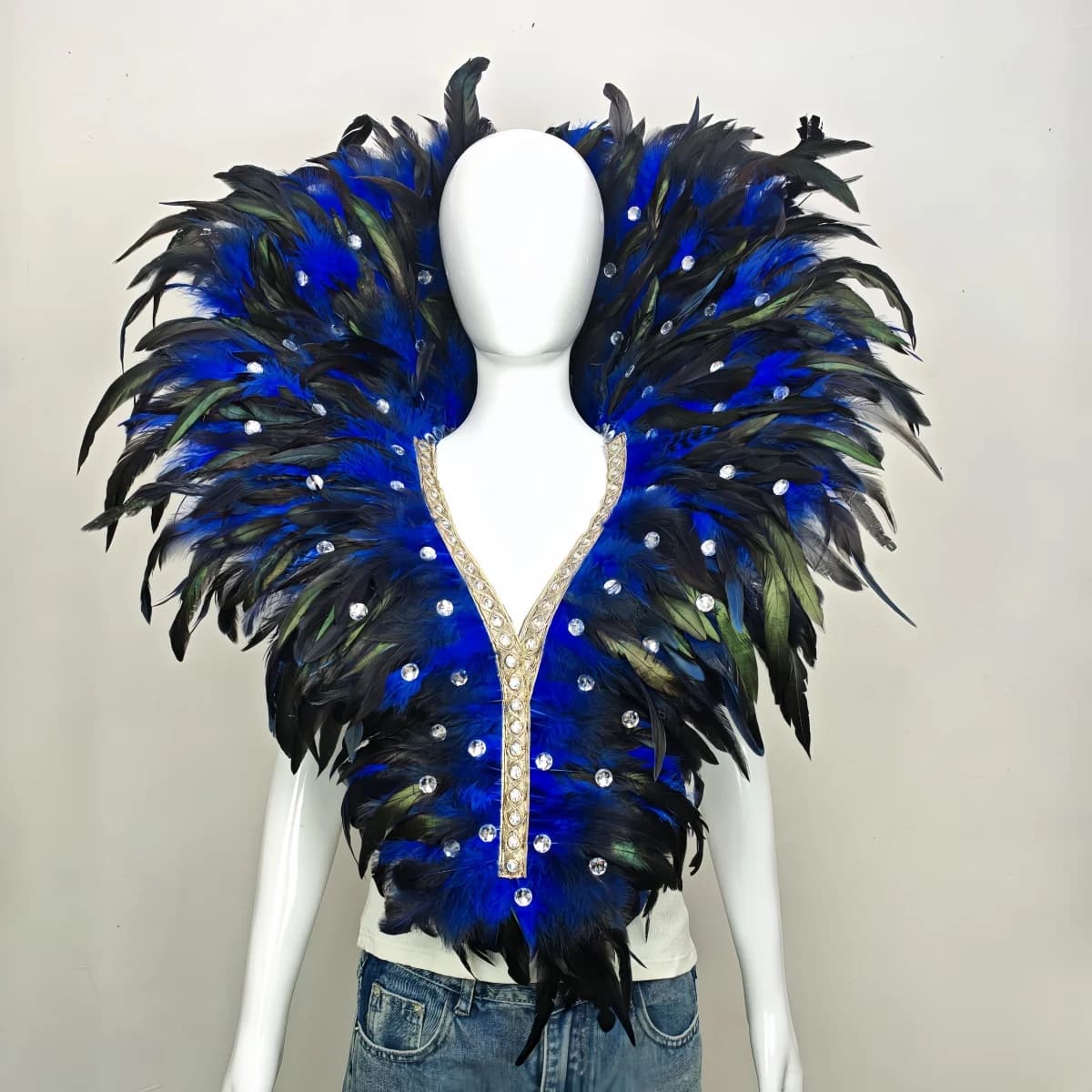 Robe de bal de remise de diplôme unisexe, accessoires de carnaval, châle en plumes, maquillage sur s