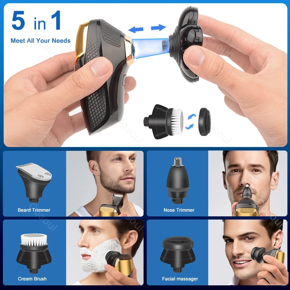 Rasoir pour hommes rasoir électrique puissant tête chauve rasoir barbe machine à raser pour hommes r