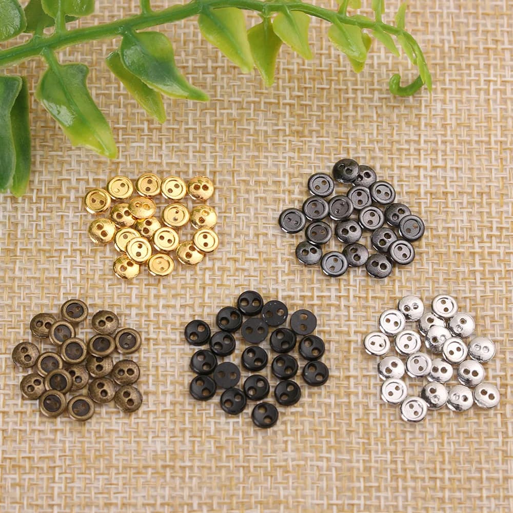 Boutons de poupée en métal, 20 pièces, pour vêtements de poupée, accessoires de couture, Mini bouton