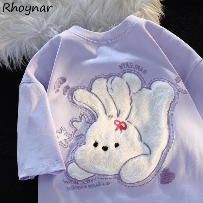 T-shirts d'été pour femmes, vêtements pour femmes, Baggy Kawaii, styliste, dessin animé, doux, fille
