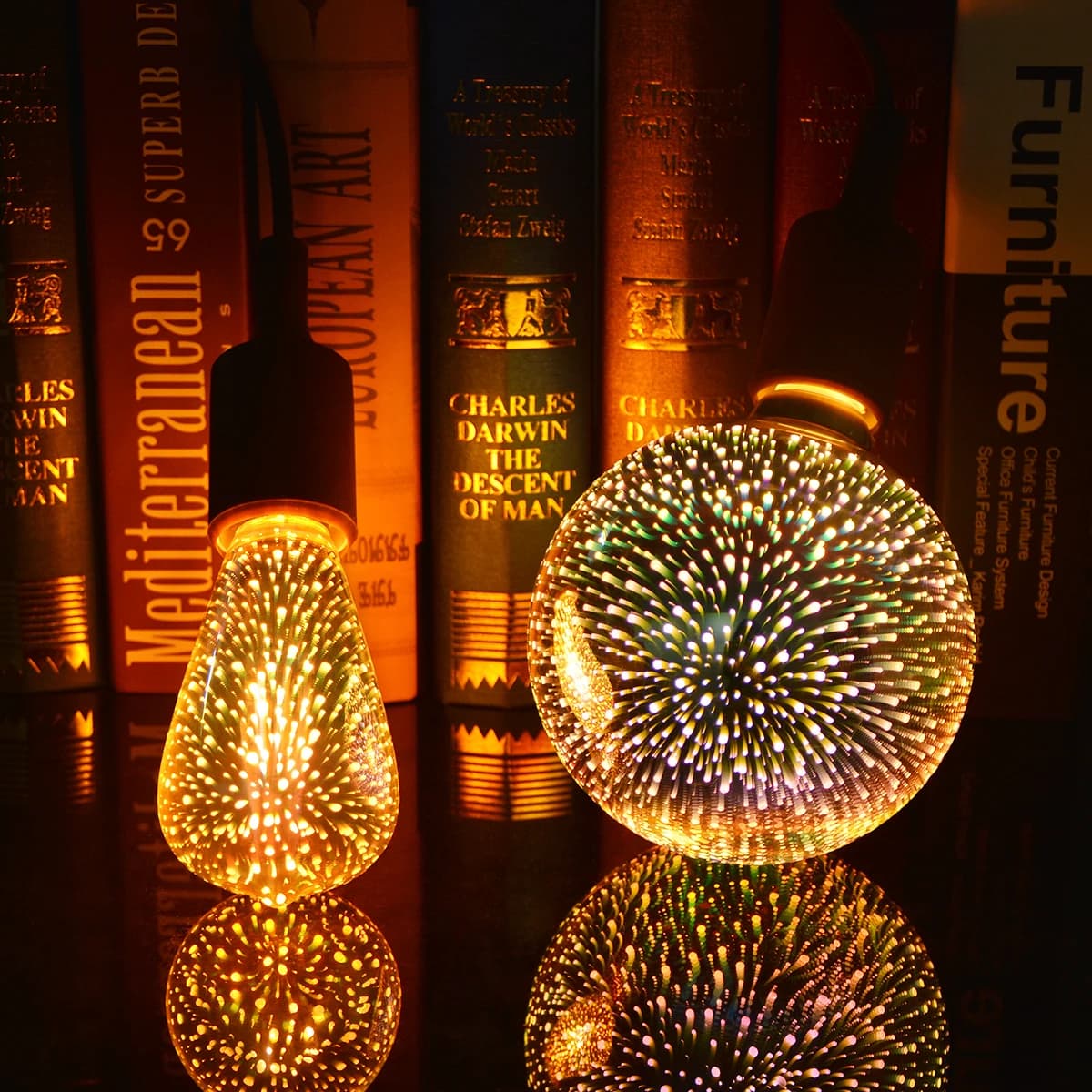 Ampoules à incandescence LED Vintage effet feu d'artifice 3D, lampe Edison rétro E27 AC110V-220V, am