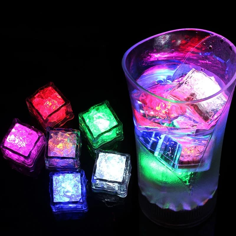 Glaçons lumineux à LED, lumières tactiles, lumières sensibles, éclairage de bar, lumière dans l'eau,