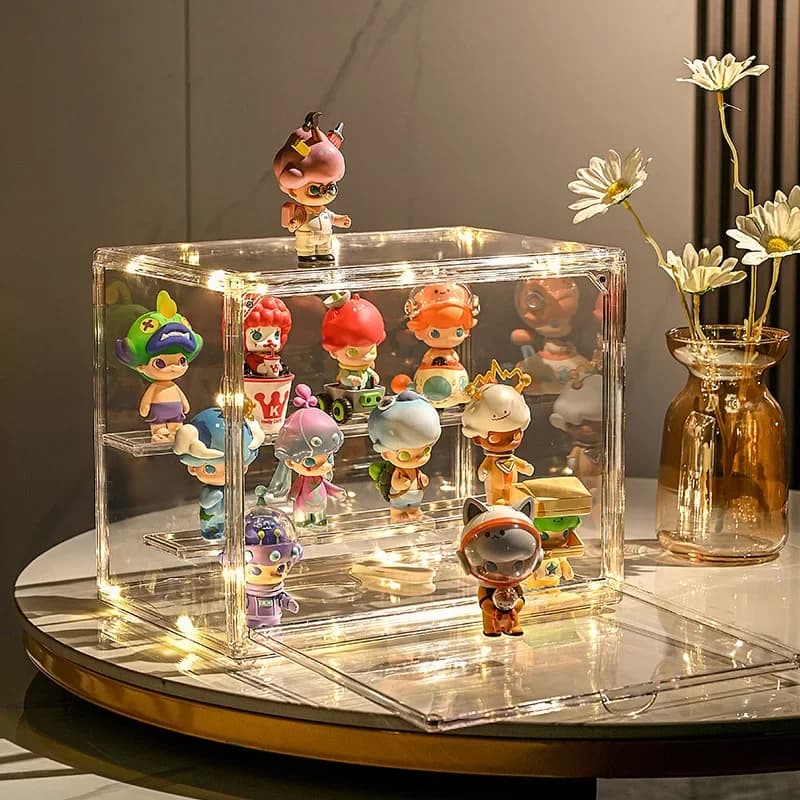 Présentoir en acrylique, boîte aveugle de haute clarté, organisateur pour objets de collection d'ani