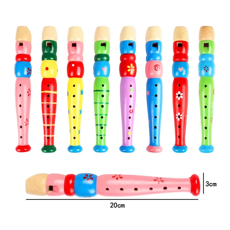 Petit flûte Piccolo colorée en bois pour enfants, 1 pièce, apprentissage du rythme, Instrument de mu