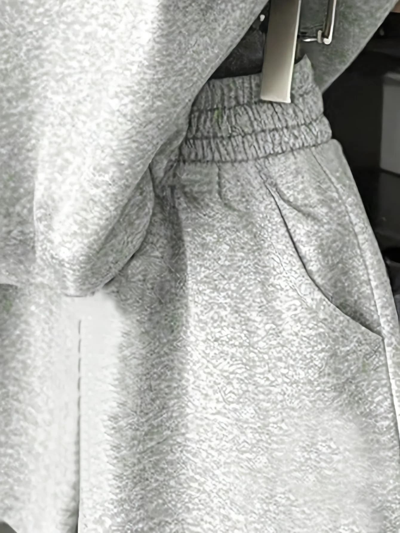 Ensemble tendance pour filles, 2 pièces, t-shirt oversize uni et short à fente latérale taille haute